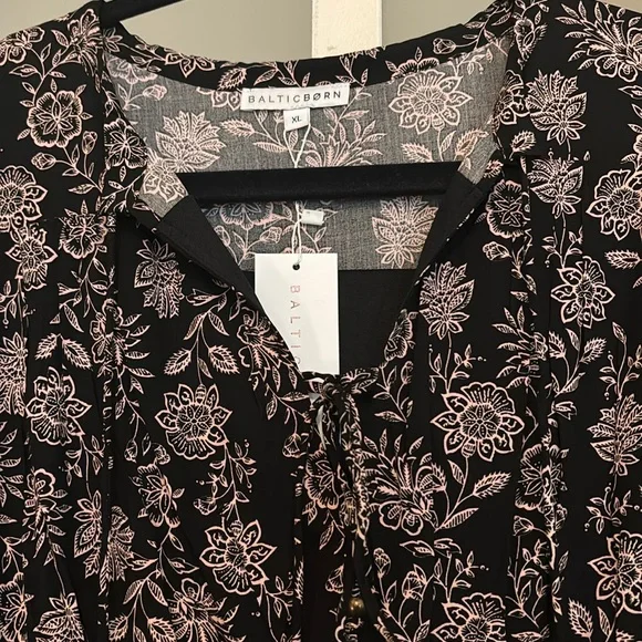 Baltic Born Black and Taupe Floral Dress - Picture 3 of 4